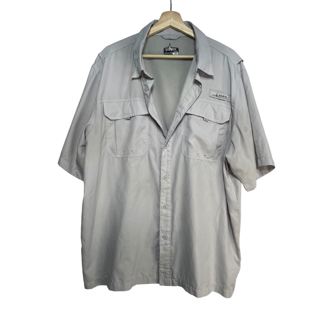 5 forβ$25π₯Habit Grey Sports Button Frontβ Shirt XL